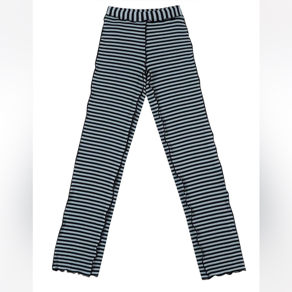 XXS/XS Fashion Brand Company Blue Striped Tencel/Wool Knit Lounge Pants
